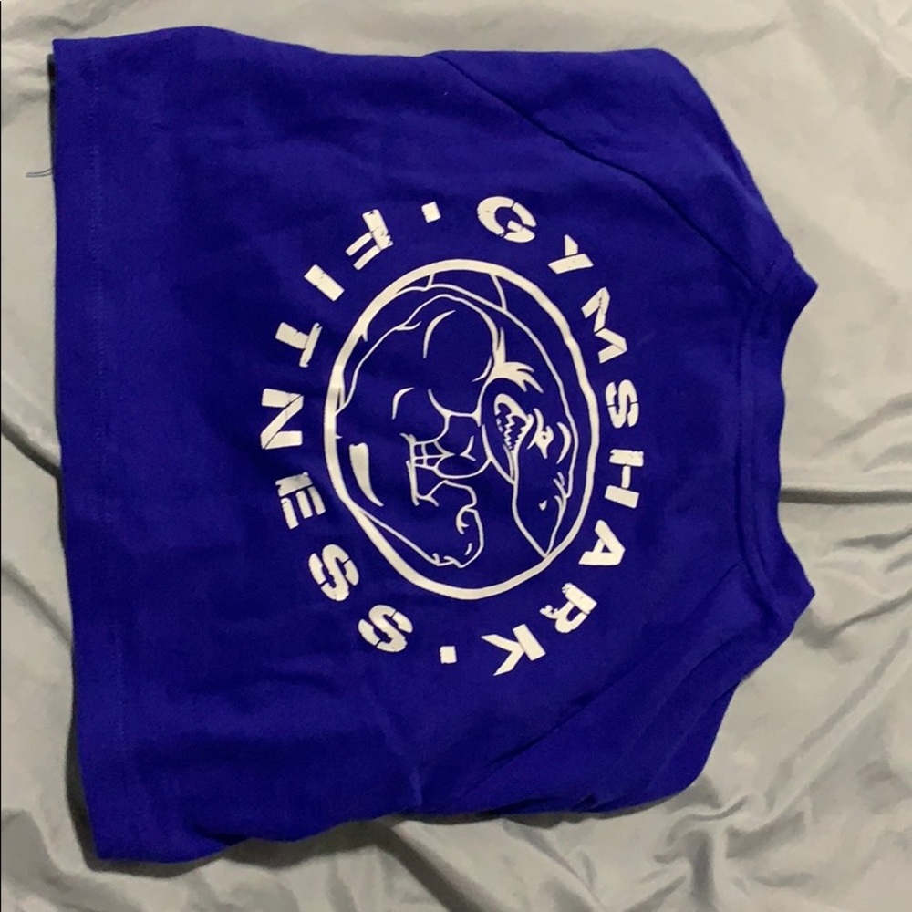 Gymshark blue crop top.